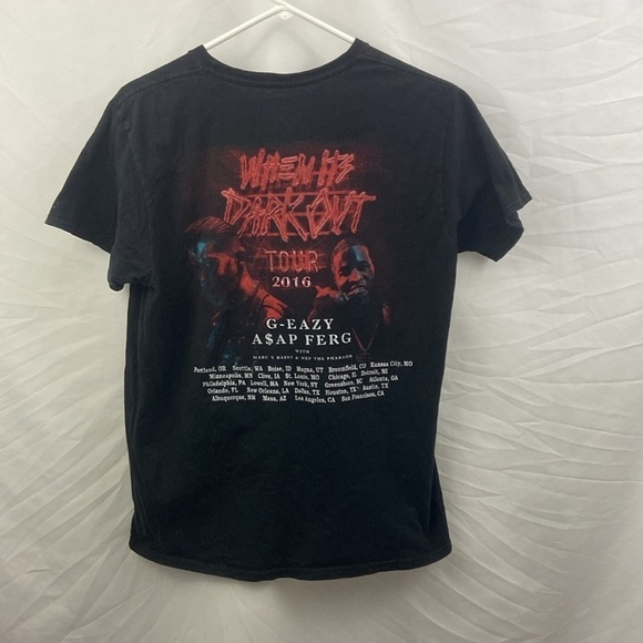 G-eazy -  Men's When Its Dark Out World Tour Tee 2016 Concert A$SP Ferg - Picture 7 of 8